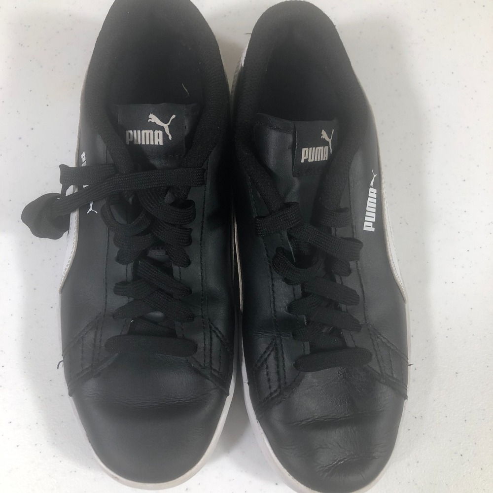 Puma Smash Youth Sneakers 6C Unisex‎ Lace Up Boys Girls Black Shoes 365170-03